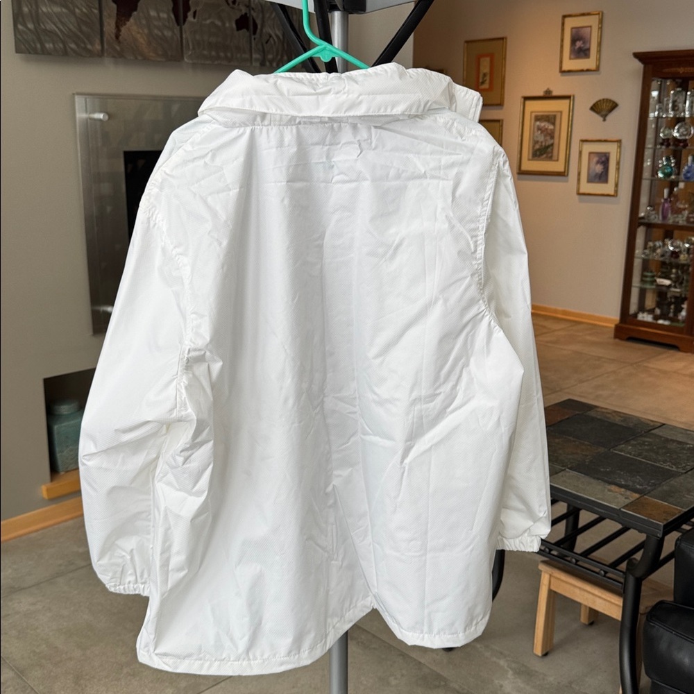 NEW Appleseed’s White nylon retractable Hooded Windbreaker Jacket women’s 2X - Picture 9 of 12